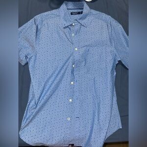 Nautica Men's Floral Pattern Blue Shirt
